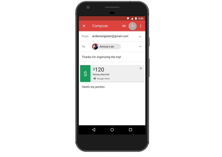 بإمكانك الآن إرسال وطلب المال من خلال حساب Gmail على أجهزة الأندرويد